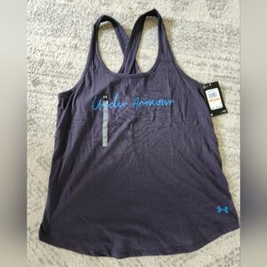 Under Armour Gray and Blue Racerback Tank Top